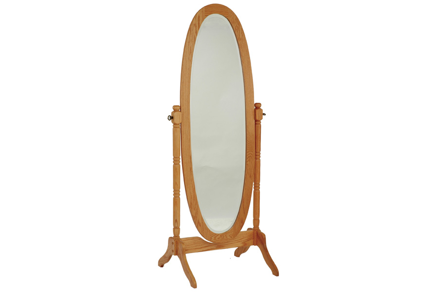 Castle Oak Oval Cheval Mirror